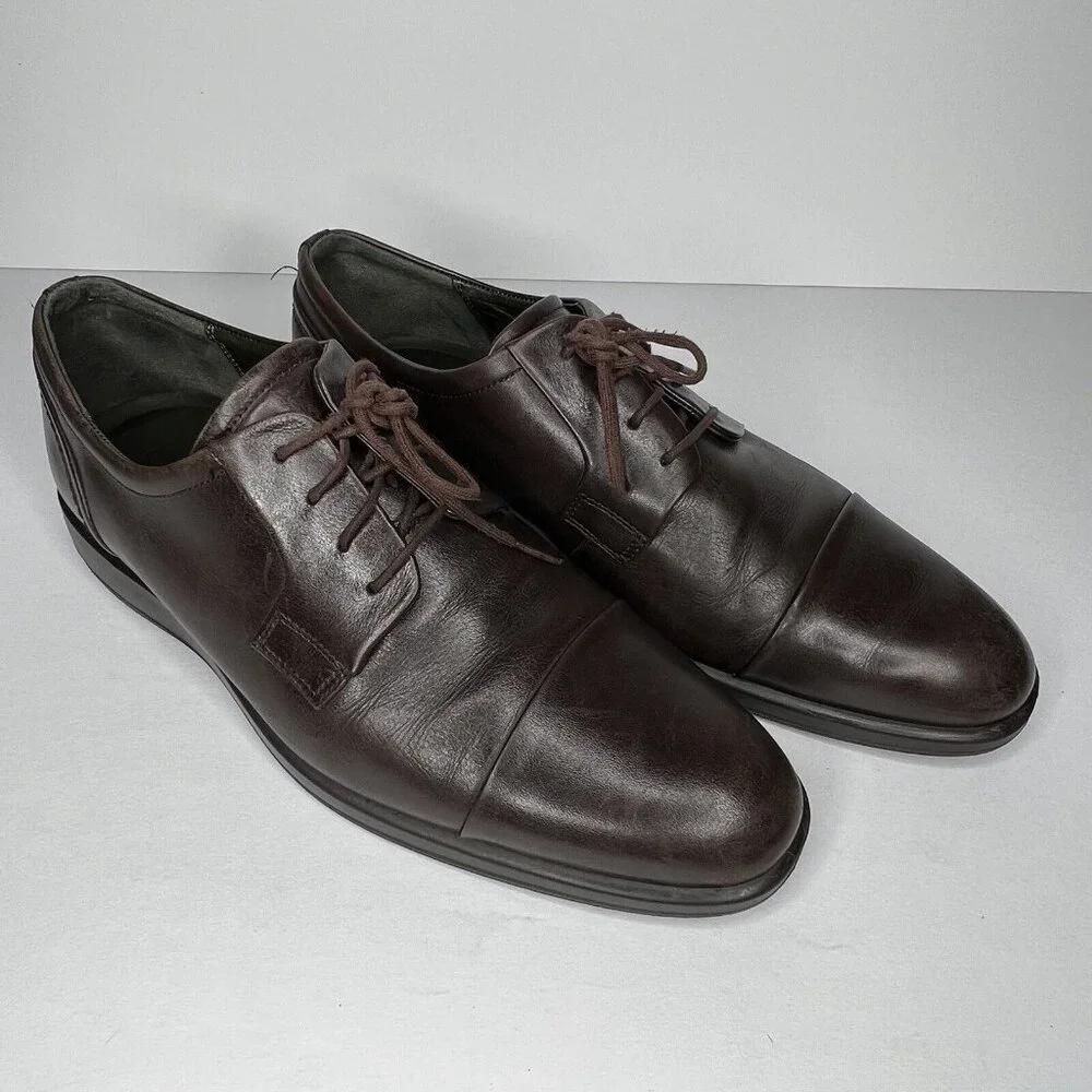 Ecco Mens Brown Leather Dress Oxford Lace-Up Comfort Shoes Mens Size 11.5
